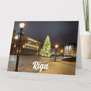 Domtorget med julgran i Riga Kort
