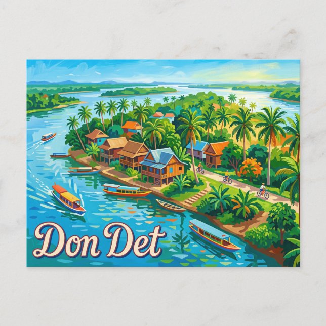 Don Det, Si Phan Don Laos Vykort (Framsida)
