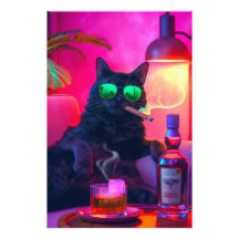 Don Gatto's Nightcap | Finare Cat Drinking Whiskey