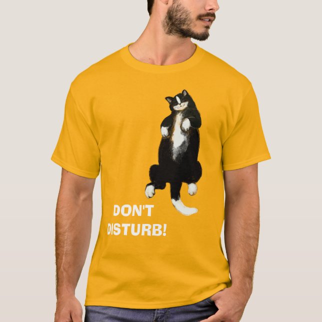DON INTE DISTURB, sovande katt T-Shirt (Framsida)