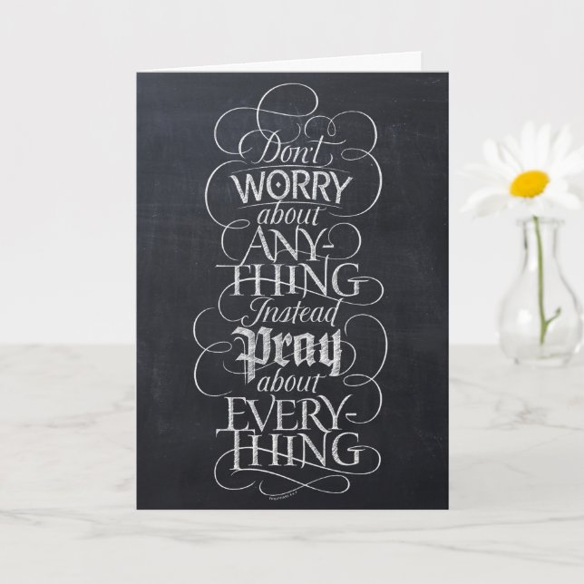DON INTE WORRY - Christian Calligraphy Chalk Kort (Liten växt)
