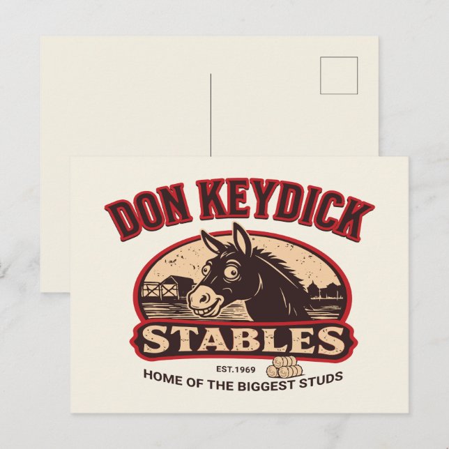 Don Keydick Stables Vintage Gård Vykort (Fram/baksida)