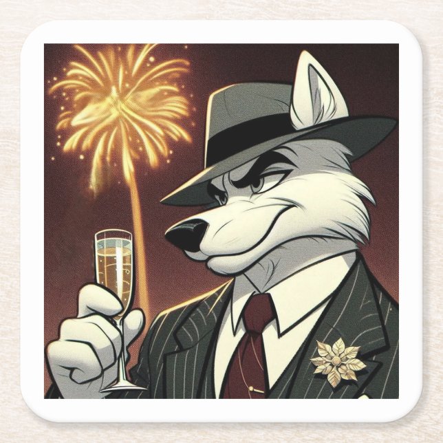 Don Lupo Canino "New Year" Underlägg Papper Kvadrat (Framsidan)