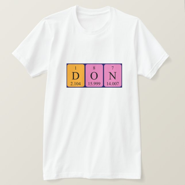 Don Periodiska bord namn-skjorta T Shirt (Design framsida)