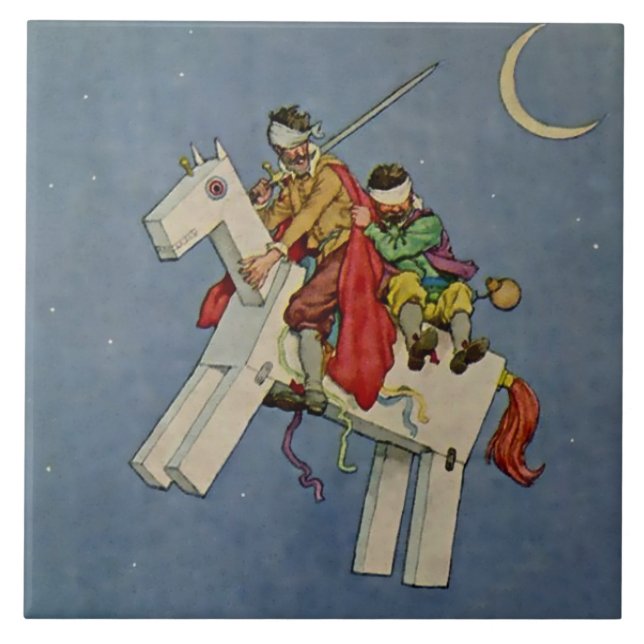 “Don Quijote” av W Heath Robinson Kakelplatta (Framsidan)