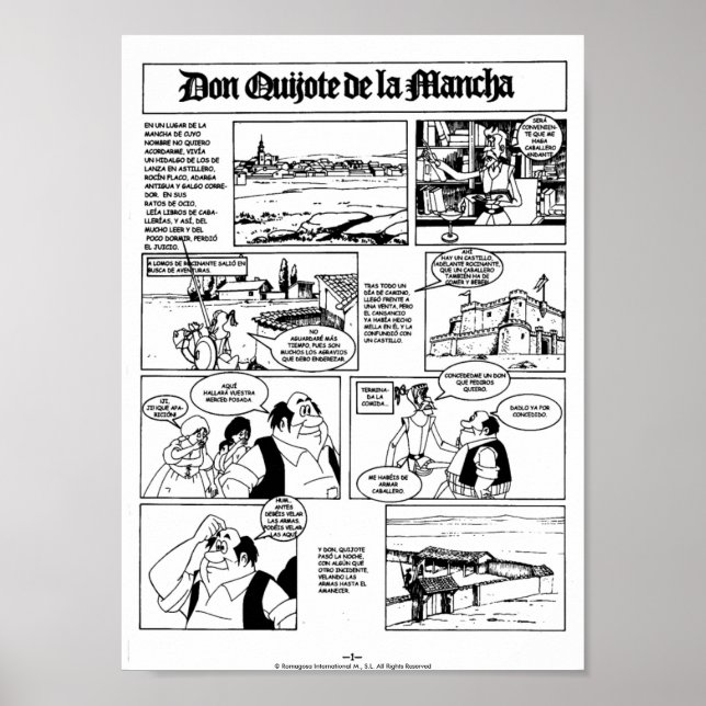 DON QUIJOTE DE LA MANCHA - CÓMIC-Página 01 Poster (Framsidan)
