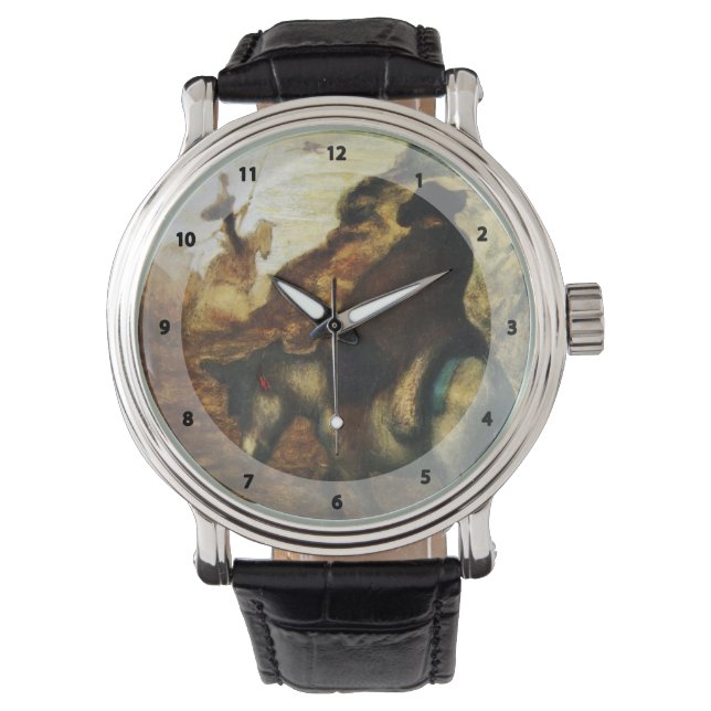 Don Quijote och Sancho Pansa av Honore Daumier Armbandsur (Framsida)