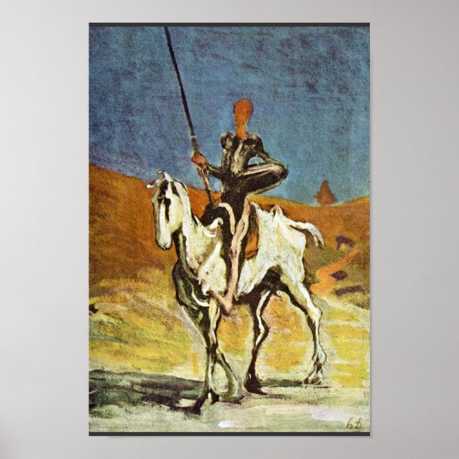 Don Quijote och Sancho Panza av Daumier Honoré (be Poster (Framsidan)