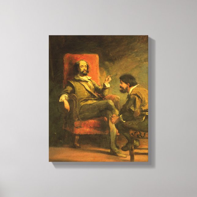 Don Quijote och Sancho Panza Canvastryck (Framsida)