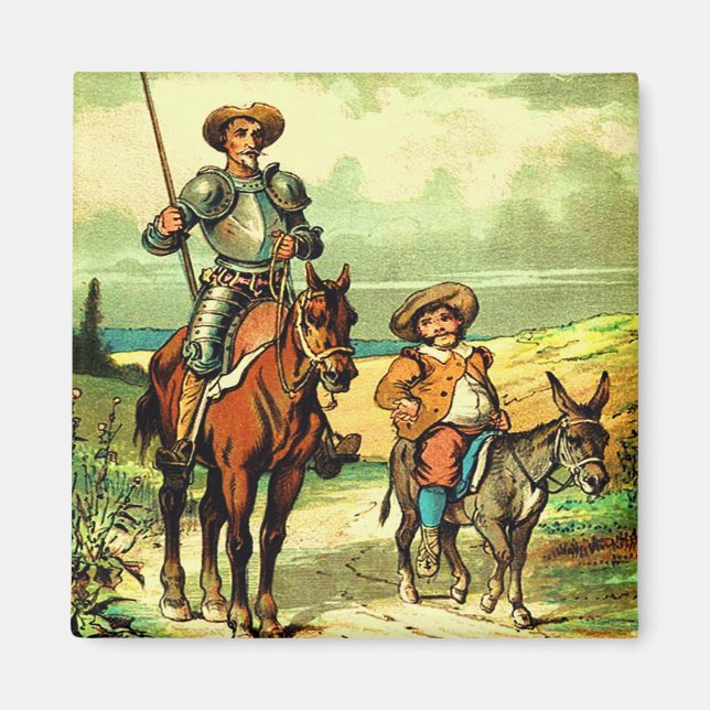 Don Quijote och Sancho Panza Magnet (Framsidan)