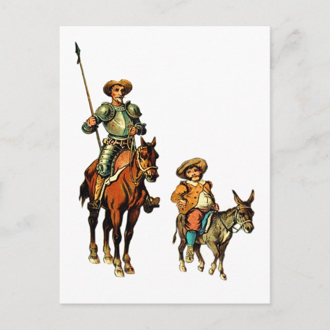 Don Quijote och Sancho Panza Vykort (Framsida)