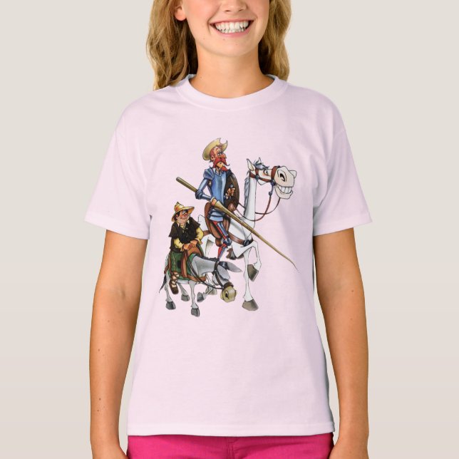 DON QUIJOTE, SANCHO, ROCINANTE y RUCIO - Camiseta Tee (Framsida)