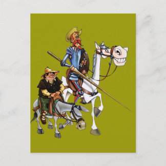 DON QUIJOTE, SANCHO, ROCINANTE y RUCIO - Cervantes Vykort