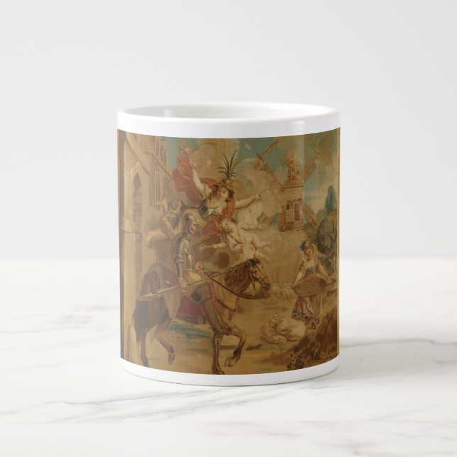 Don Quijote styrd av dårskap, 1700-tals gobeläng Jumbo Mugg (Framsidan)