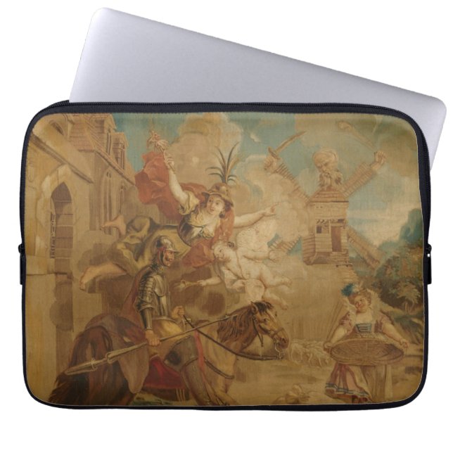 Don Quijote styrd av dårskap, 1700-tals gobeläng Laptop Fodral (Framsidan)