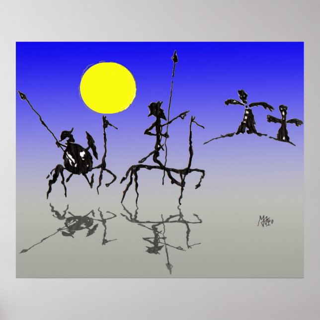 Don quijote y Sanchopanza (Digital färg) Poster (Framsidan)