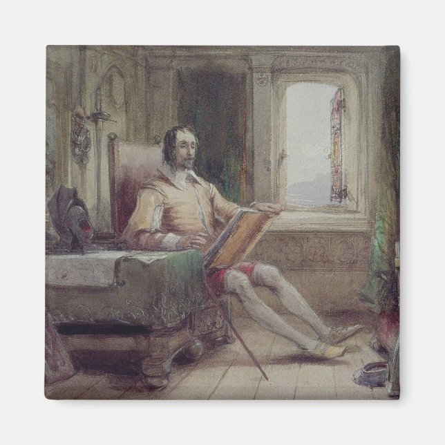 Don Quixote i sin studie Magnet (Framsidan)