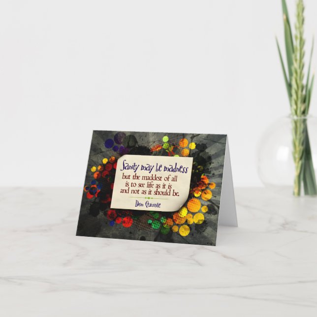 Don Quixote inspirationsoffert "Galenhet" Tack Kort (Framsida)