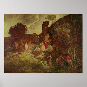 Don Quixote och Sancho Panza, c.1865 Poster