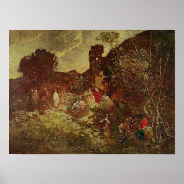 Don Quixote och Sancho Panza, c.1865 Poster (Framsidan)