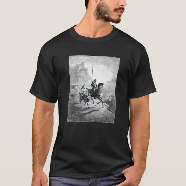 Don Quixote och Sancho som ställer ut av Gustave D T Shirt (Framsida)