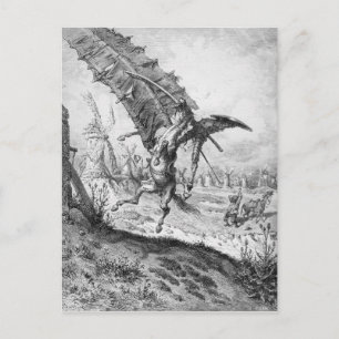 Don Quixote och Windmills Vykort