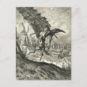 Don Quixote och Windmills Vykort