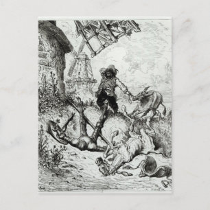 Don Quixote och Windmills Vykort