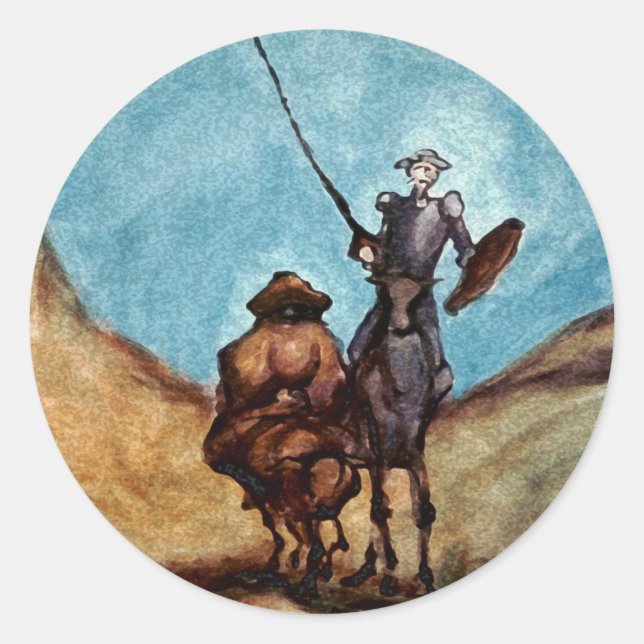 Don Quixote Runt Klistermärke (Framsida)