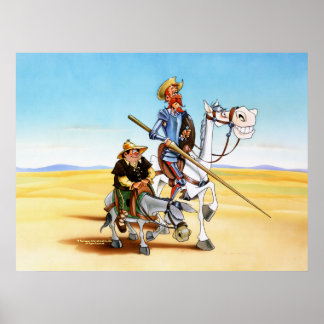 DON QUIXOTE & SANCHO - KANVASTRYCK POSTER