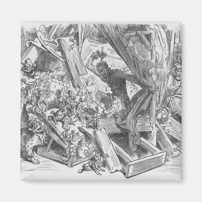 Don Quixote som kämpar mot marionetter Magnet (Framsidan)