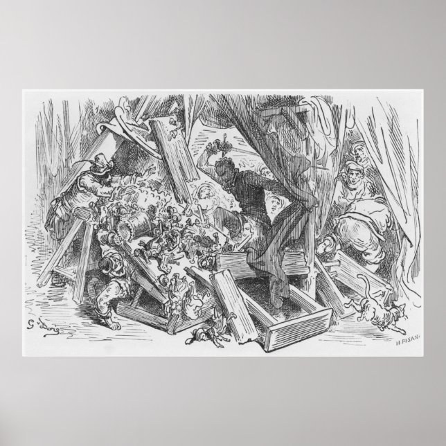 Don Quixote som kämpar mot marionetter Poster (Framsidan)