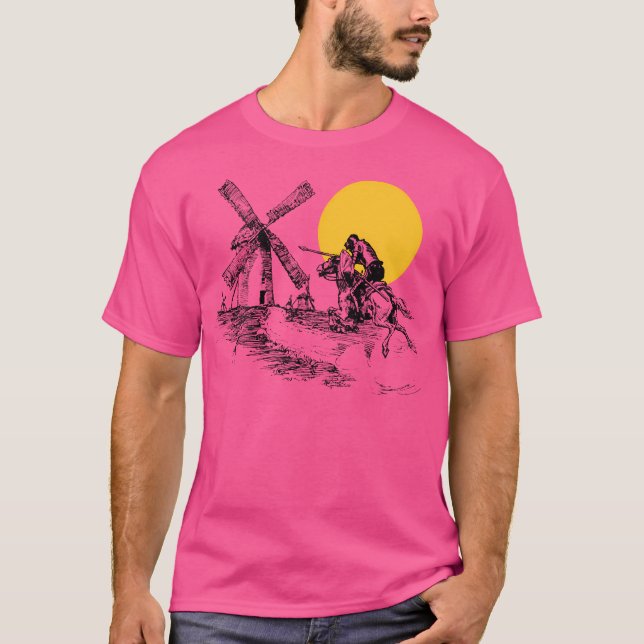 Don Quixote Vs Kvarn in Sunshine T Shirt (Framsida)