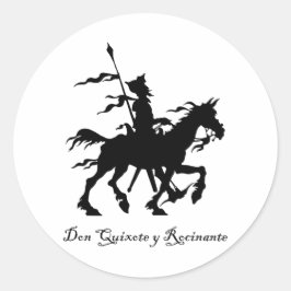 Don Quixote y Rocinante Runt Klistermärke