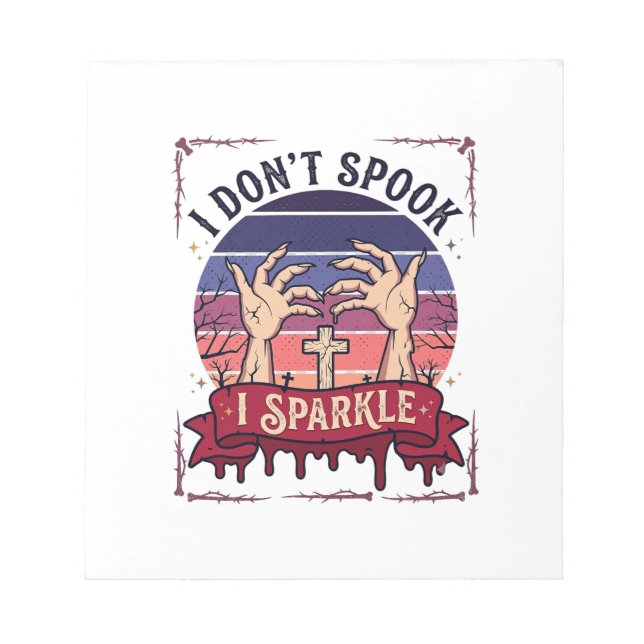Don Spook Glitter Zombie Händer Halloween Blod_1 Anteckningsblock (Framsida)