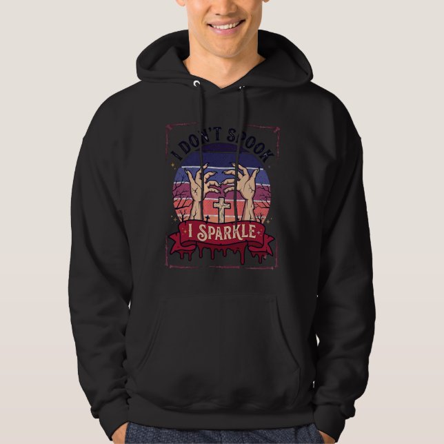 Don Spook Sparkle Zombie-händer Halloween Blod_1 Hoodie (Framsida)