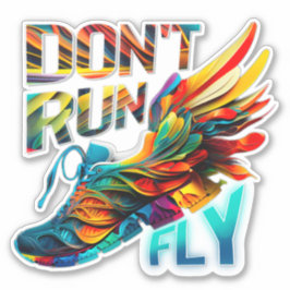 Don springa, Fly | Neon Running anpassningsbar cut Klistermärken