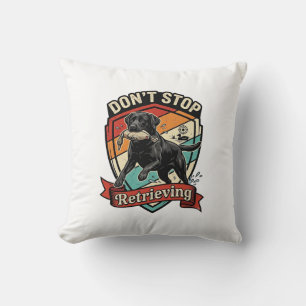 Don Stop Apportera Svart Labrador Hund Anka Retro Kudde