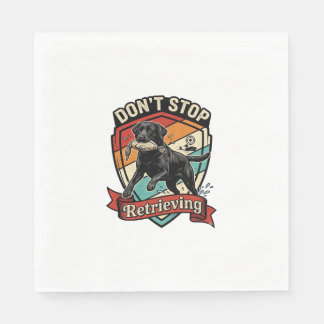 Don Stop Retrieving Svart Labrador Hund Anka Retro Pappersservett