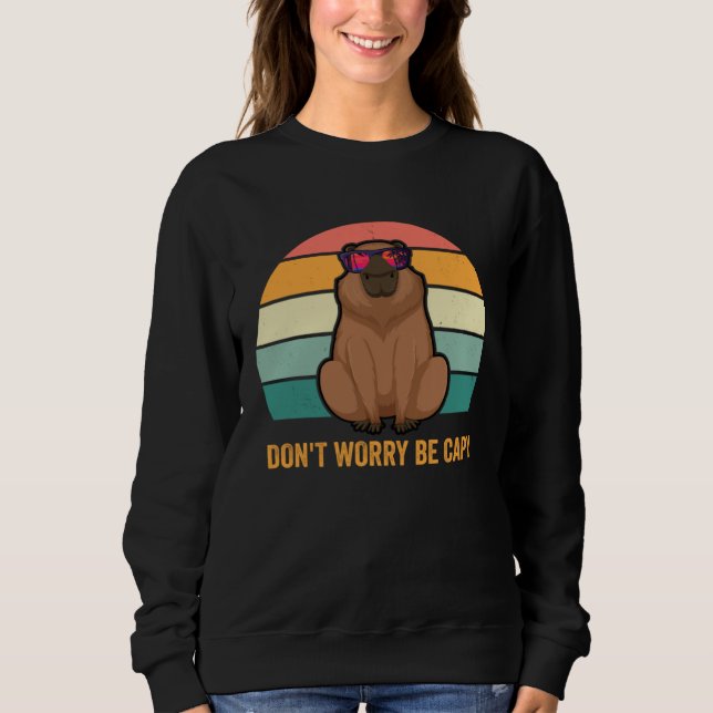 Don t Be Worry Be Capy  Capybara Sunglasses Shirt (Framsida)
