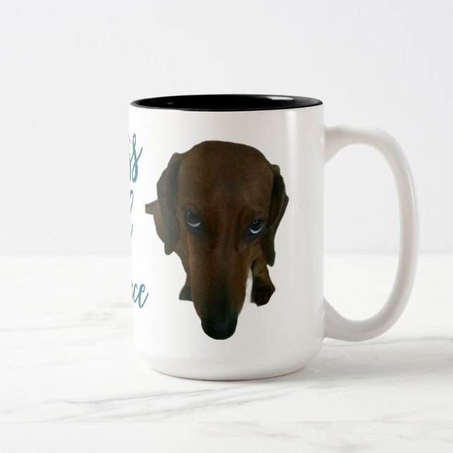 Don’t Mess With My Peace™ Dachshund-mugg •  Två-Tonad Mugg (Höger)