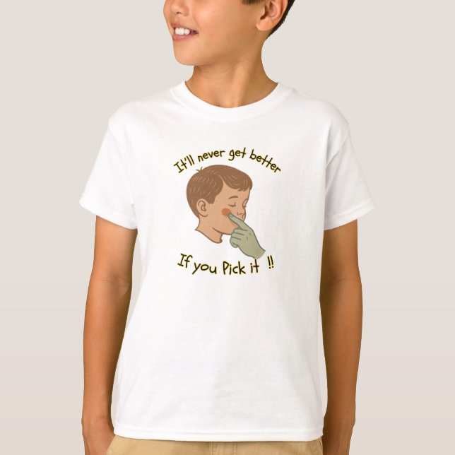 "Don’t Pick It" – Witty Scab-Picking T-Shirt (Framsida)