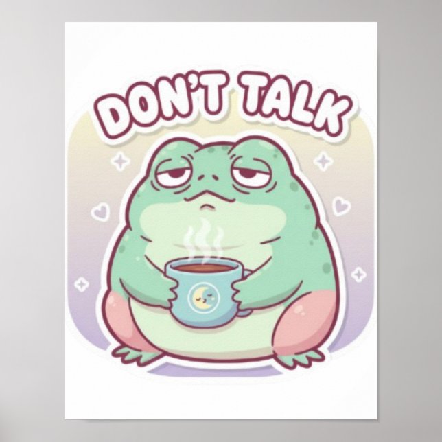 Don’t Talk Frog Poster Cute Annoyed Frog Meme Aest (Framsidan)