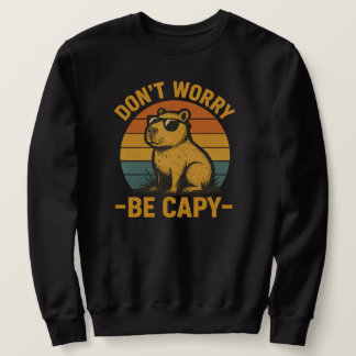 Don’t Worry Be Capy Design Lång Ärmad Tröja