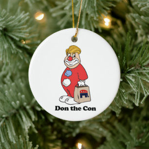 Don the con - Anti-Trump Design - - Politisk -.p Julgransprydnad Keramik