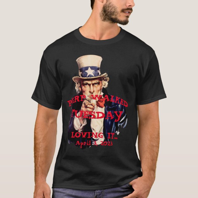 Don the Con Perp Walked tisdag 2023 farbror Sam T Shirt (Framsida)