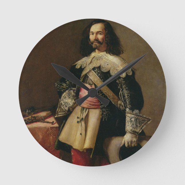 Don Tiburcio de Redin y Cruzat (olja på canvas) Rund Klocka (Framsida)
