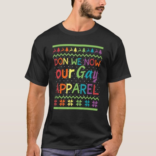 Don We Now Gay-Pridet Apparate LGBTQ Rainb T Shirt (Framsida)