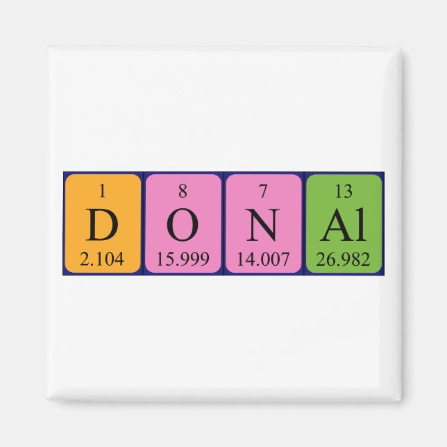 Donal Perial bord namn magnet (Framsidan)