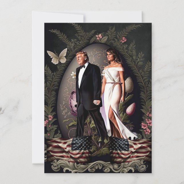 Donald and Melania Trump Påsk Card in HD Inbjudningar (Framsida)